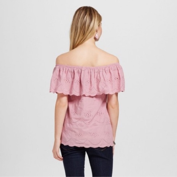 KNOX ROSE Off Shoulder Eyelet Flounce Blouse. Size XXL - Picture 2 of 7